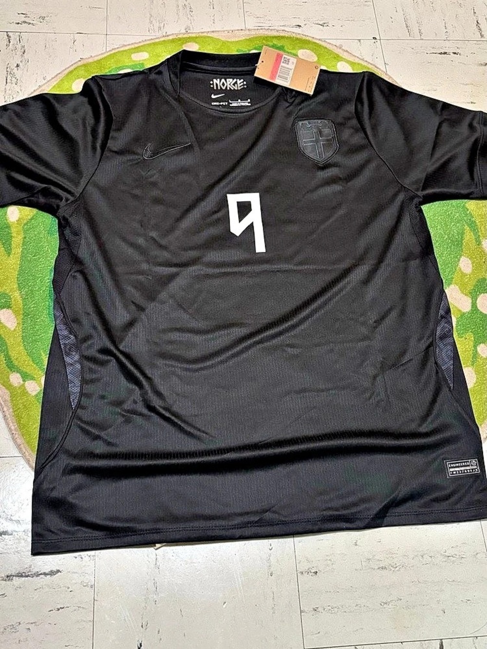 Nike Norway 2026 Stadium Away Jersey - Braut Haaland #9 Black & White Medium
